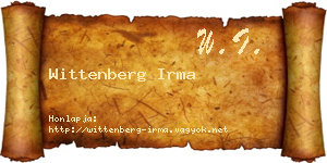 Wittenberg Irma névjegykártya